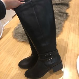 Material Girl Tall Black Boots, size 7